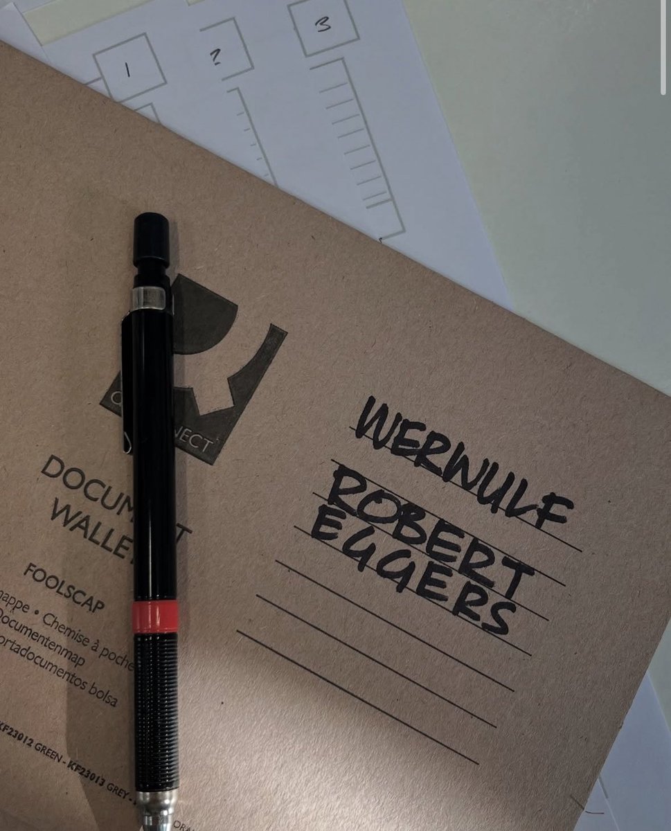 EggersFilms's tweet image. Adam Pescott, storyboard artist for The Northman and Nosferatu, has begun working on the storyboard for Robert Eggers’ upcoming film ‘Werwulf’.