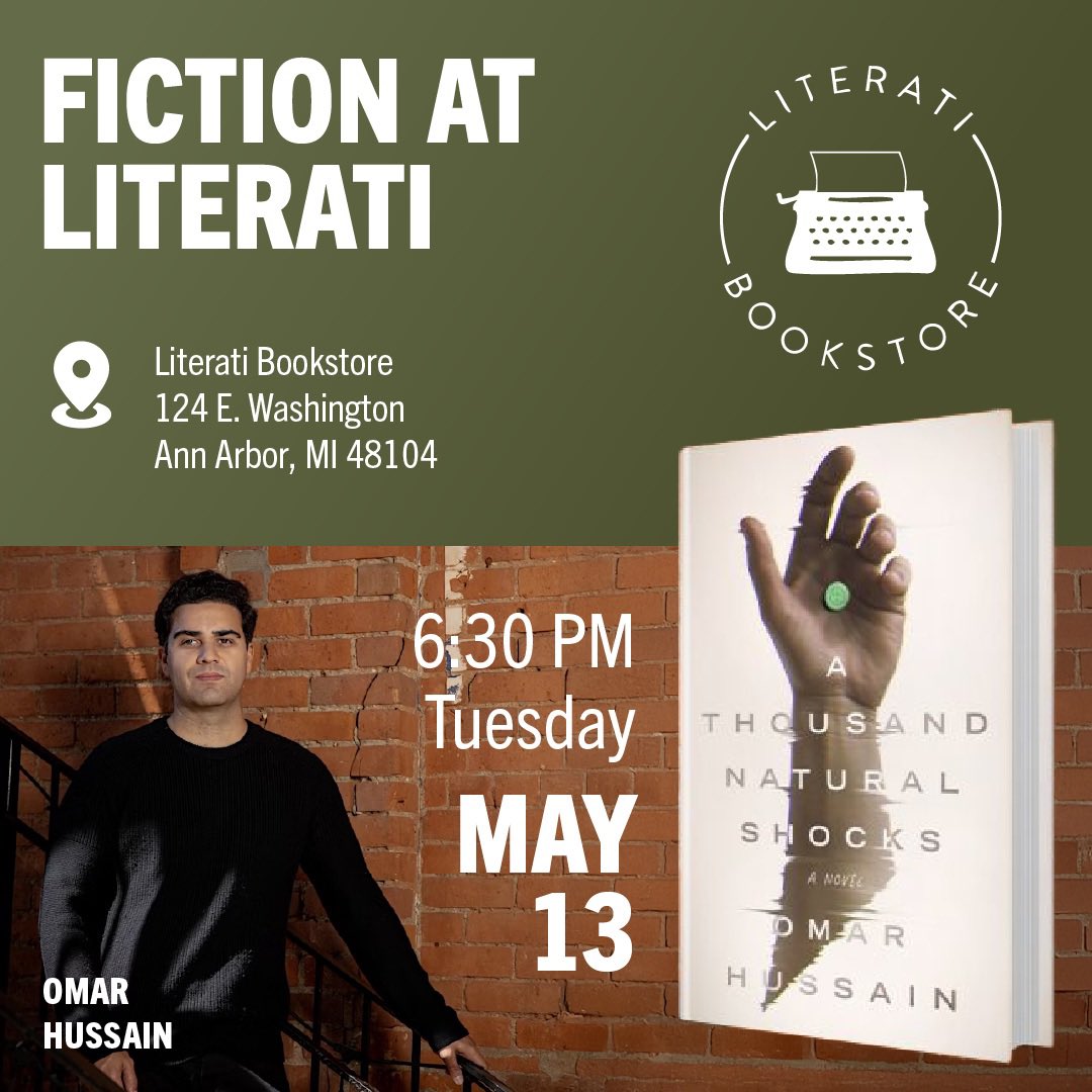 OmarHussainA2's tweet image. Folks in Ann Arbor (or nearby), come to @LiteratiBkstore on May 13. I’ll be doing a book event at 6:30 pm. Drink some wine with us!