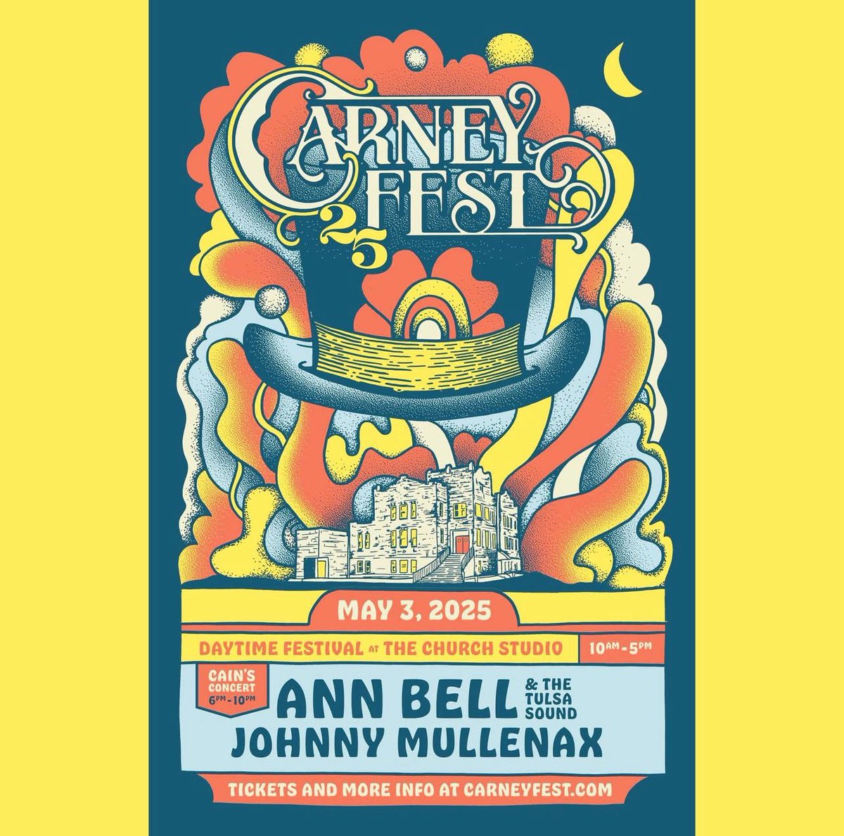 Johnny Mullenax (@johnnymullenax) on Twitter photo Excited to be back at the corner of Easton and Main (<a href="/CainsBallroom/">Cain's Ballroom</a> ) this Saturday for Carney Fest! <a href="/TheChurchStudio/">The Church Studio</a> is throwing a party you don't want to miss. Excited to be back at the corner of Easton and Main (<a href="/CainsBallroom/">Cain's Ballroom</a> ) this Saturday for Carney Fest! <a href="/TheChurchStudio/">The Church Studio</a> is throwing a party you don't want to miss.