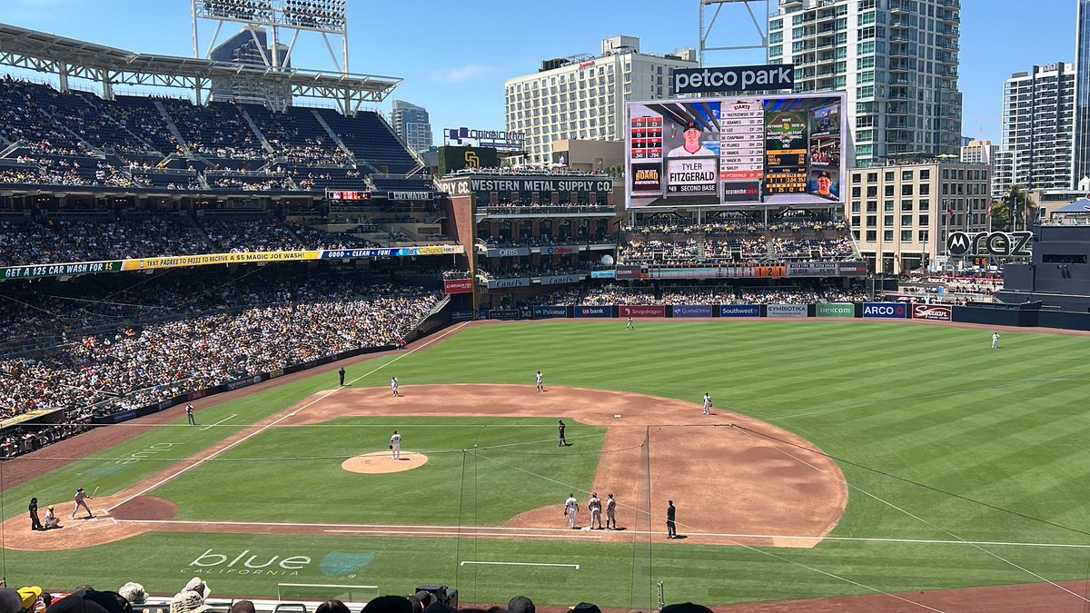 Catching a some baseball in San Diego.