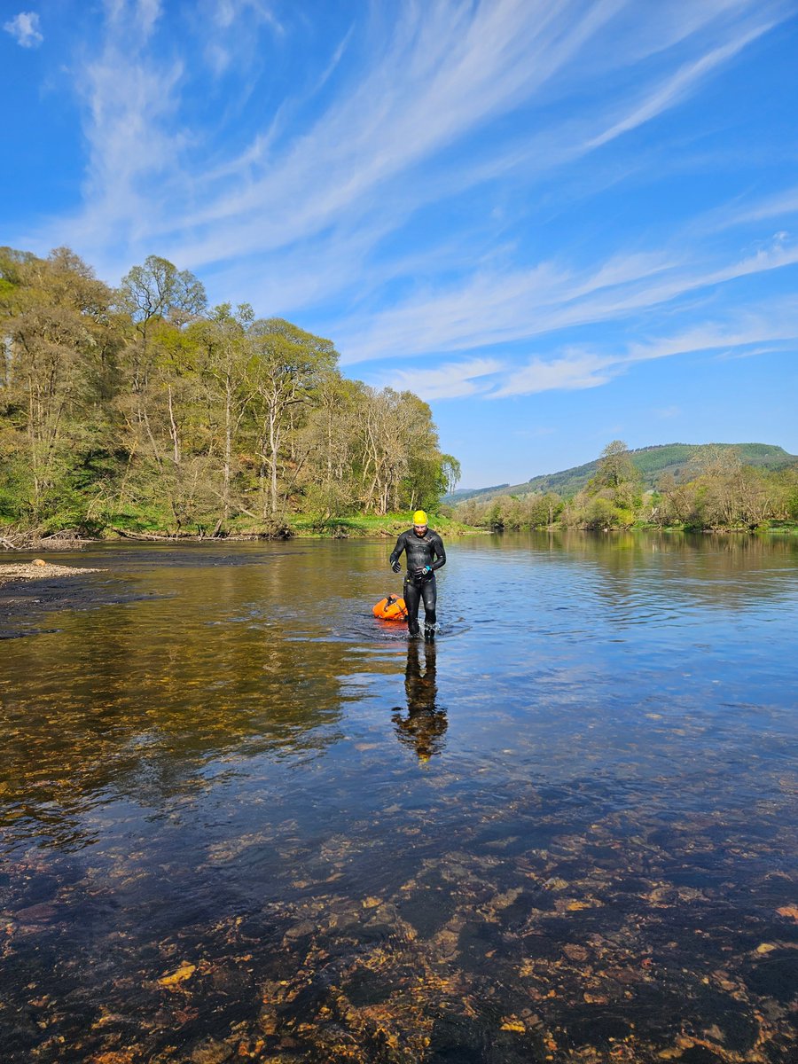 Another day swimming the River Tay.
14km, Logierait to Dunkeld.
Low water levels meant an occasional bumpy ride with a few walks.
Sensational conditions, I was overdressed in my surf wetsuit!
#TayInAYear