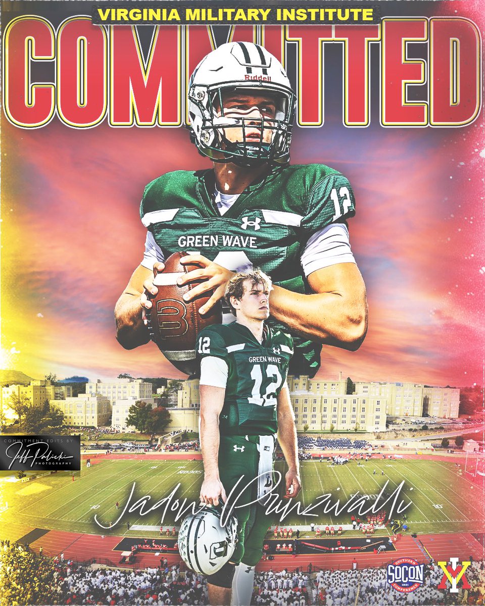 Jadon Prinzivalli (@jadon_prinz) on Twitter photo I am blessed to announce my commitment to play at Virginia Military Institute!! A huge thank you to all my coaches, teammates, and family for all their support. Thank you to <a href="/CoachMeyer9/">Greg Meyer</a> and Coach Rocco for the opportunity. Excited to get to work!!
#beatcitadel I am blessed to announce my commitment to play at Virginia Military Institute!! A huge thank you to all my coaches, teammates, and family for all their support. Thank you to <a href="/CoachMeyer9/">Greg Meyer</a> and Coach Rocco for the opportunity. Excited to get to work!!
#beatcitadel