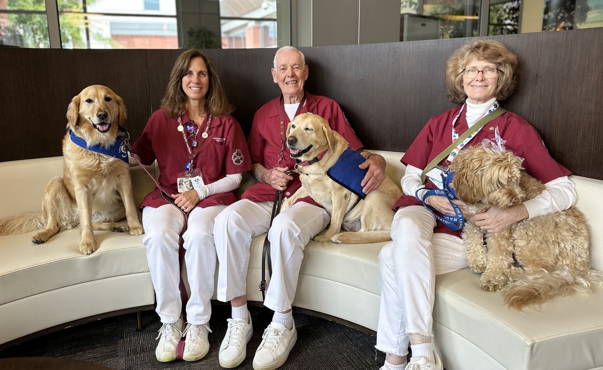 Happy National Pet Therapy Day to our incredible volunteers and their adorable pups! We are so fortunate to have these sweet furballs round on our patients and staff. Happy National Pet Therapy Day to all of the loveable puppies that serve on Team Los Robles! #TeamLosRobles