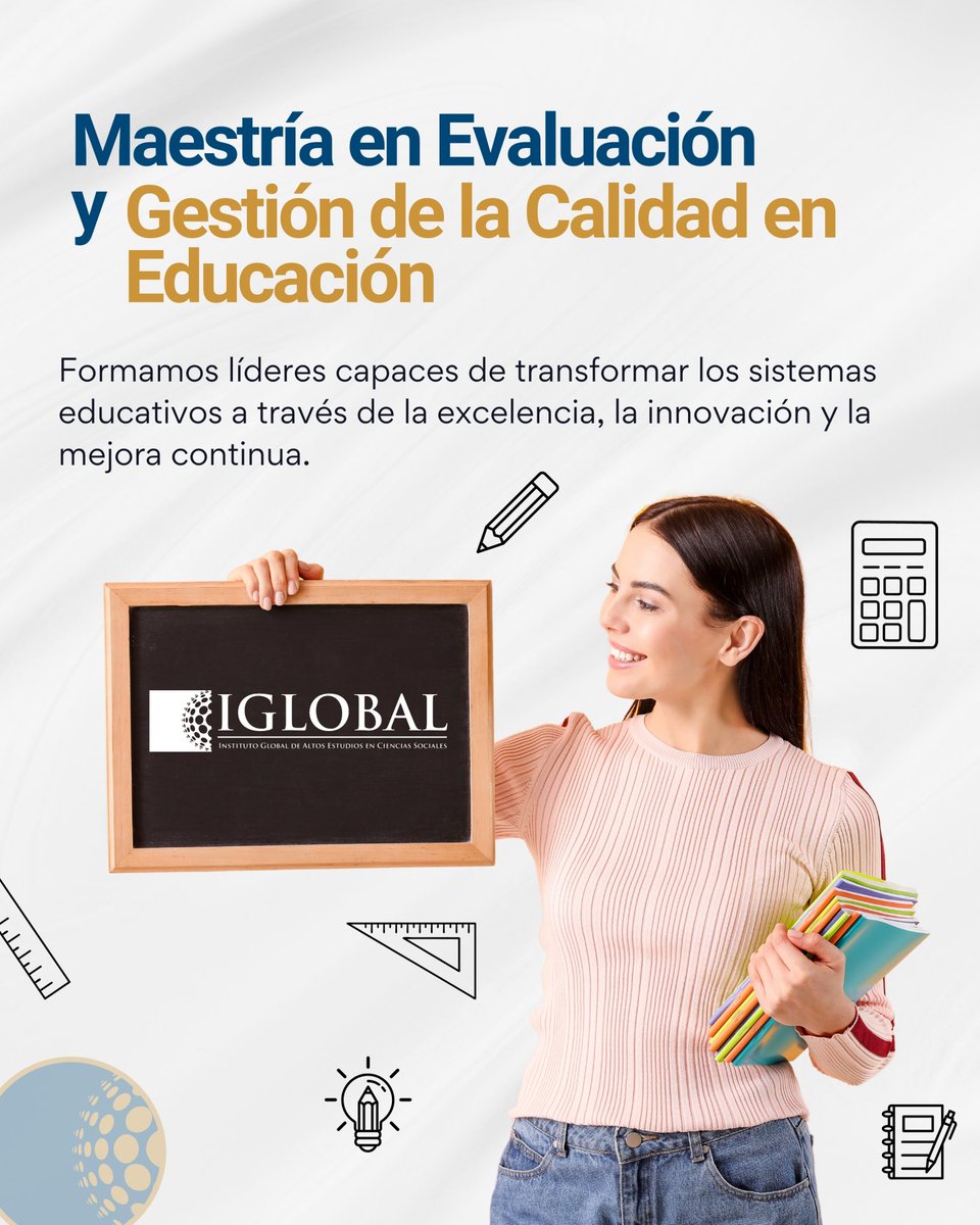 ¿Te apasiona la educación y quieres marcar la diferencia?
Conviértete en un líder transformador con la Maestría en Evaluación y Gestión de la Calidad en Educación del IGLOBAL.
¡Inscríbete y potencia el cambio hacia la excelencia educativa!

#IGLOBAL #EducaciónDeCalidad #Maestría