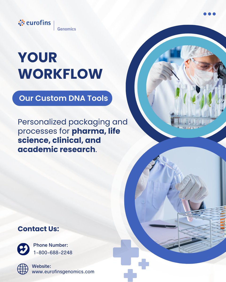 Eurofins Genomics (@eurofingenomics) on Twitter photo No two research projects are the same โ thatโs why we donโt believe in one-size-fits-all.
At Eurofins Genomics, we provide customized genomics solutions to fit your unique application.
๐ง genomicssupport@eurofins.com
๐ 1-800-688-2248
๐ bit.ly/3DRk0kY No two research projects are the same โ thatโs why we donโt believe in one-size-fits-all.
At Eurofins Genomics, we provide customized genomics solutions to fit your unique application.
๐ง genomicssupport@eurofins.com
๐ 1-800-688-2248
๐ bit.ly/3DRk0kY