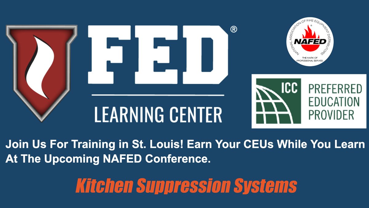NAFEDorg's tweet image. 🔥 Level Up Your Skills in St. Louis! 🔥
Exclusive FED Learning Center training during the NAFED 2025 Conference &amp;amp; Expo in St. Louis!
👨‍🏫 Kitchen Suppression Systems
📅 Wednesday, May 7 | 9:00 AM – 4:00 PM

👉 Register now: fedlearningcenter.com/product/nafed-…
#FEDLearningCenter #NAFED