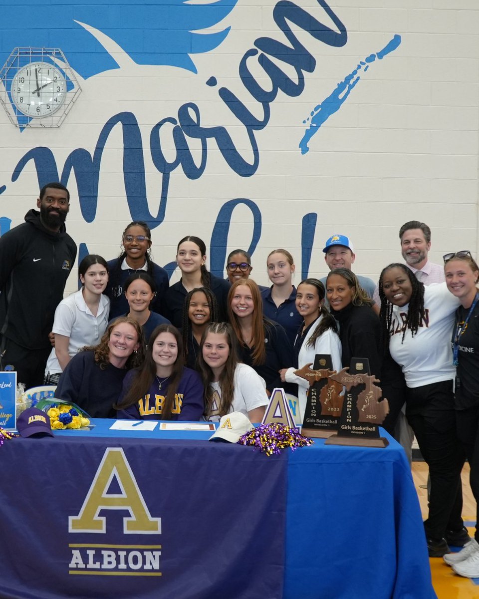Marian High School (@marianhighmi) on Twitter photo 🎉 Marian celebrated Spring 2025 Signing Day by honoring Bella Musachio (<a href="/Belles_Soccer/">Saint Mary's Belles Soccer</a>) and Molly McLeod (<a href="/AlbionWBB/">Albion College Women’s Basketball</a>)! We’re so proud of their accomplishments and can’t wait to see what’s next. 💙
Full Story: ow.ly/6pVy50VKVeW 🎉 Marian celebrated Spring 2025 Signing Day by honoring Bella Musachio (<a href="/Belles_Soccer/">Saint Mary's Belles Soccer</a>) and Molly McLeod (<a href="/AlbionWBB/">Albion College Women’s Basketball</a>)! We’re so proud of their accomplishments and can’t wait to see what’s next. 💙
Full Story: ow.ly/6pVy50VKVeW