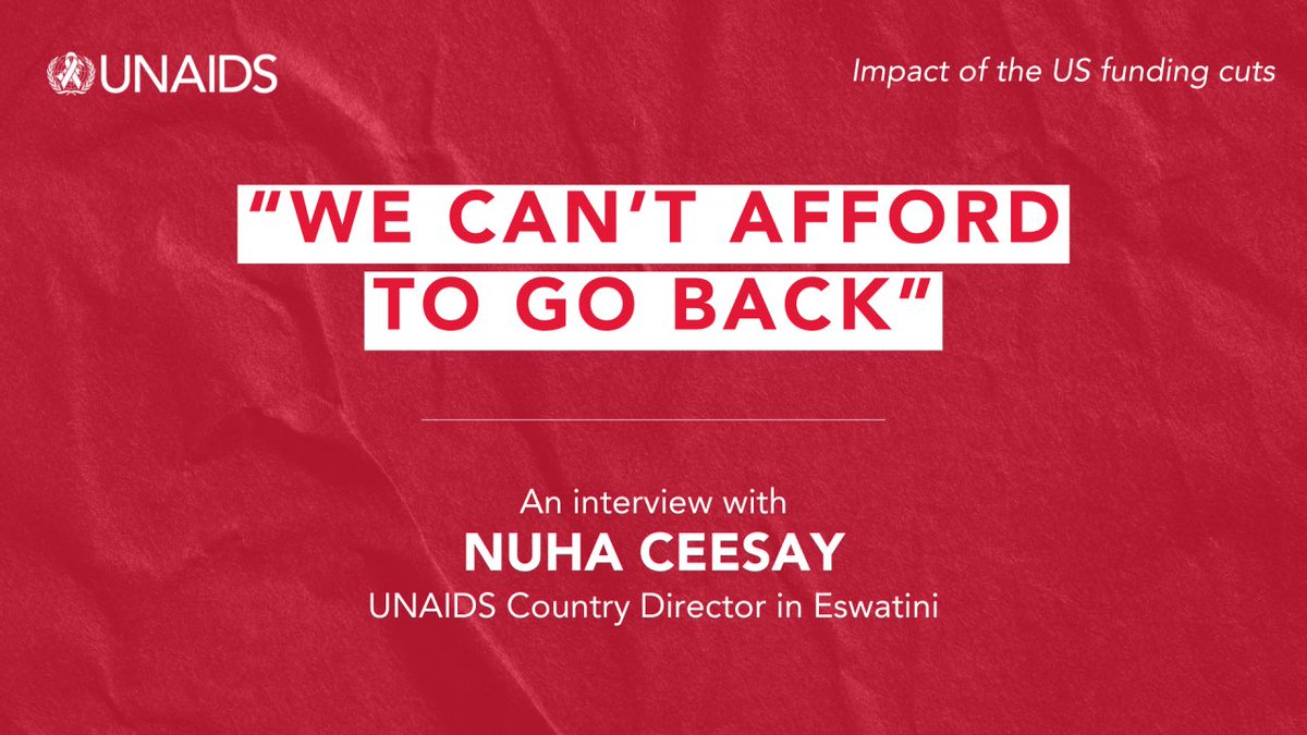 UNAIDS Eastern & Southern Africa (@unaids_esa) on Twitter photo Eswatini once had the world’s highest HIV rates but thanks to US-supported efforts, new infections dropped from 21K in 2000 to 4K in 2023.
But the US funding cuts risk reversing that progress. Read the interview with UNAIDS 🇸🇿 Country Director <a href="/NuhaC/">Nuha Ceesay</a>.
👉🏿linkedin.com/pulse/we-cant-… Eswatini once had the world’s highest HIV rates but thanks to US-supported efforts, new infections dropped from 21K in 2000 to 4K in 2023.
But the US funding cuts risk reversing that progress. Read the interview with UNAIDS 🇸🇿 Country Director <a href="/NuhaC/">Nuha Ceesay</a>.
👉🏿linkedin.com/pulse/we-cant-…