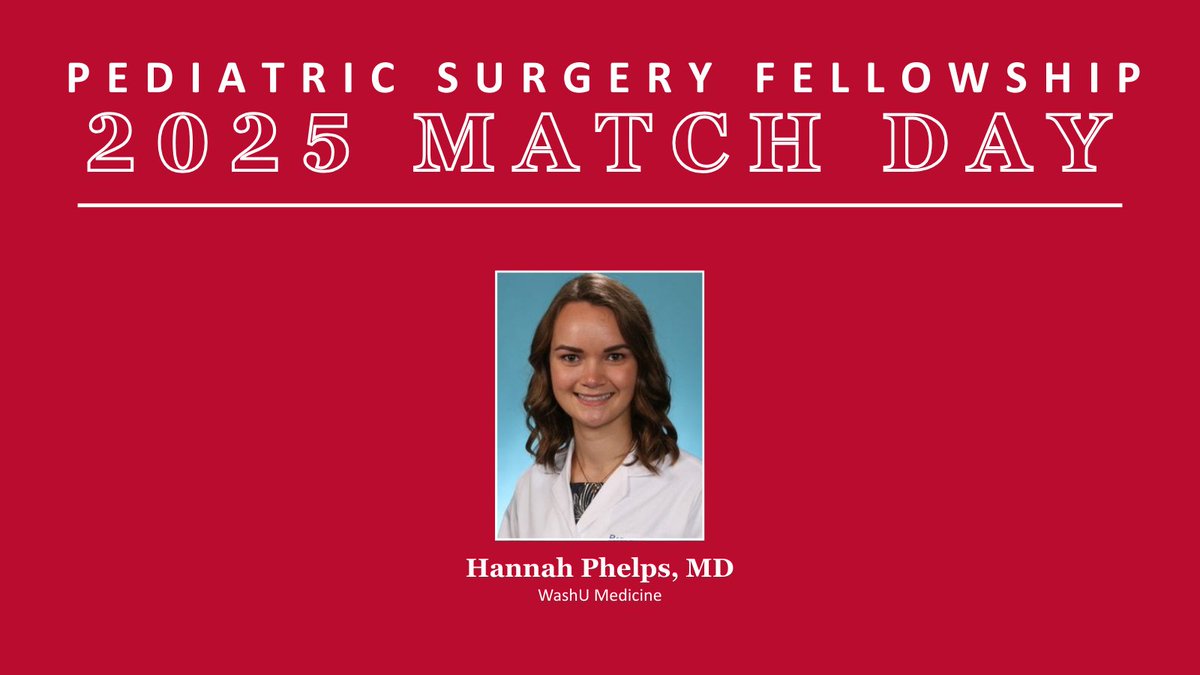 We are excited to welcome our newest fellowship match to our pediatric surgery team! We can't wait to see all the incredible things you'll achieve at WashU Medicine. Congrats to Dr. Phelps from @WashUSurgRes on matching! #WashUMedicine #WashUSurgery #MatchDay
