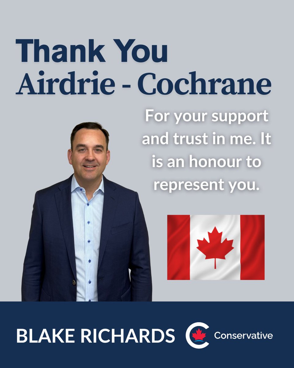 Thank you Airdrie-Cochrane for the trust and confidence you have once again placed in me.

It truly is an honour to represent you, and I know that you will need me more than ever to fight for you and your family, our community, our province and our country.
It is a responsibility