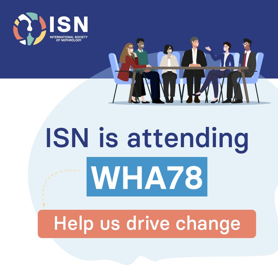 Int Society of Nephrology (@isnkidneycare) on Twitter photo On the road to #WHA78 🌍, we’re building momentum for the Kidney Health Resolution!
Urge <a href="/UN/">United Nations</a> Member States to commit to prevention, early detection, & equitable treatment for kidney disease.
👉 Read: shorturl.at/gU3Zl
👉 Sign: ow.ly/jNNt50TLOrR+
#KidneyHealthMatters On the road to #WHA78 🌍, we’re building momentum for the Kidney Health Resolution!
Urge <a href="/UN/">United Nations</a> Member States to commit to prevention, early detection, & equitable treatment for kidney disease.
👉 Read: shorturl.at/gU3Zl
👉 Sign: ow.ly/jNNt50TLOrR+
#KidneyHealthMatters