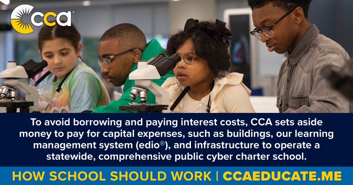 Commonwealth Charter Academy (CCA) (@commcharteracad) on Twitter photo To avoid borrowing and interest costs, #CCA sets aside funding to pay for capital expenses. This strategy results in significant savings and allows CCA to better serve students and families while being stewards of taxpayer dollars. #HowSchoolShouldWork #CCAProud <a href="/PAHouseGOP/">PA House Republicans 🇺🇸</a> To avoid borrowing and interest costs, #CCA sets aside funding to pay for capital expenses. This strategy results in significant savings and allows CCA to better serve students and families while being stewards of taxpayer dollars. #HowSchoolShouldWork #CCAProud <a href="/PAHouseGOP/">PA House Republicans 🇺🇸</a>