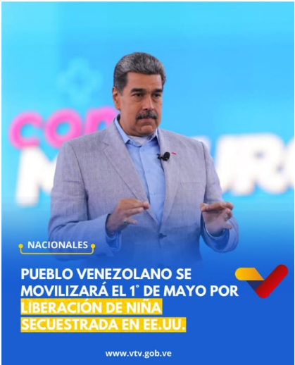 GremioDocente's tweet photo. Maduro Marchará este Jueves 1 de Mayo por la Liberación de la Niña Secuestrada en USA. 
Pero no dice que los padres de esa niña se fueron del país porque el gobierno de Venezuela solo ha sabido enriquecer a su cúpula podrida.
Y los salarios comidos por la Corrupción... https://t.co/SkbxYPXupp