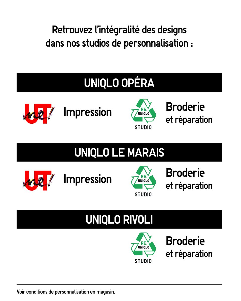 UNIQLO France (@uniqlo_france) on Twitter photo En quête d'un cadeau personnalisé pour la fête des mères et des pères ? Notre nouvelle collaboration avec Adolie Day devrait vous plaire ! 💕
Nous vous attendons dans les espaces UTme! et RE.UNIQLO studio des magasins parisiens Opéra, Le Marais et Rivoli.
#UNIQLO #lifewear En quête d'un cadeau personnalisé pour la fête des mères et des pères ? Notre nouvelle collaboration avec Adolie Day devrait vous plaire ! 💕
Nous vous attendons dans les espaces UTme! et RE.UNIQLO studio des magasins parisiens Opéra, Le Marais et Rivoli.
#UNIQLO #lifewear