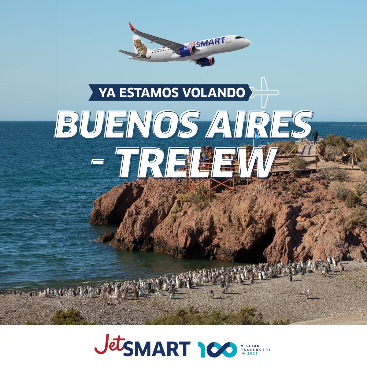 ¡Ya volamos a Trelew! 🇦🇷✨

Seguimos creciendo en Argentina. Ahora llegamos a esta importante ciudad de la provincia de Chubut con nuestra ruta Buenos Aires - Trelew, que contará con 5 vuelos semanales para seguir conectando a los argentinos por todo el país.

¡Te esperamos a