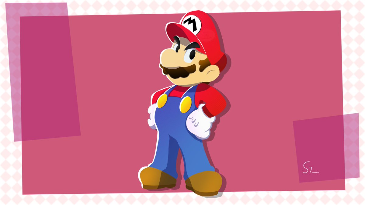 s7underscore's tweet image. M&amp;amp;L Mario in Yui Karasuno&apos;s style Paint-Over pt 2