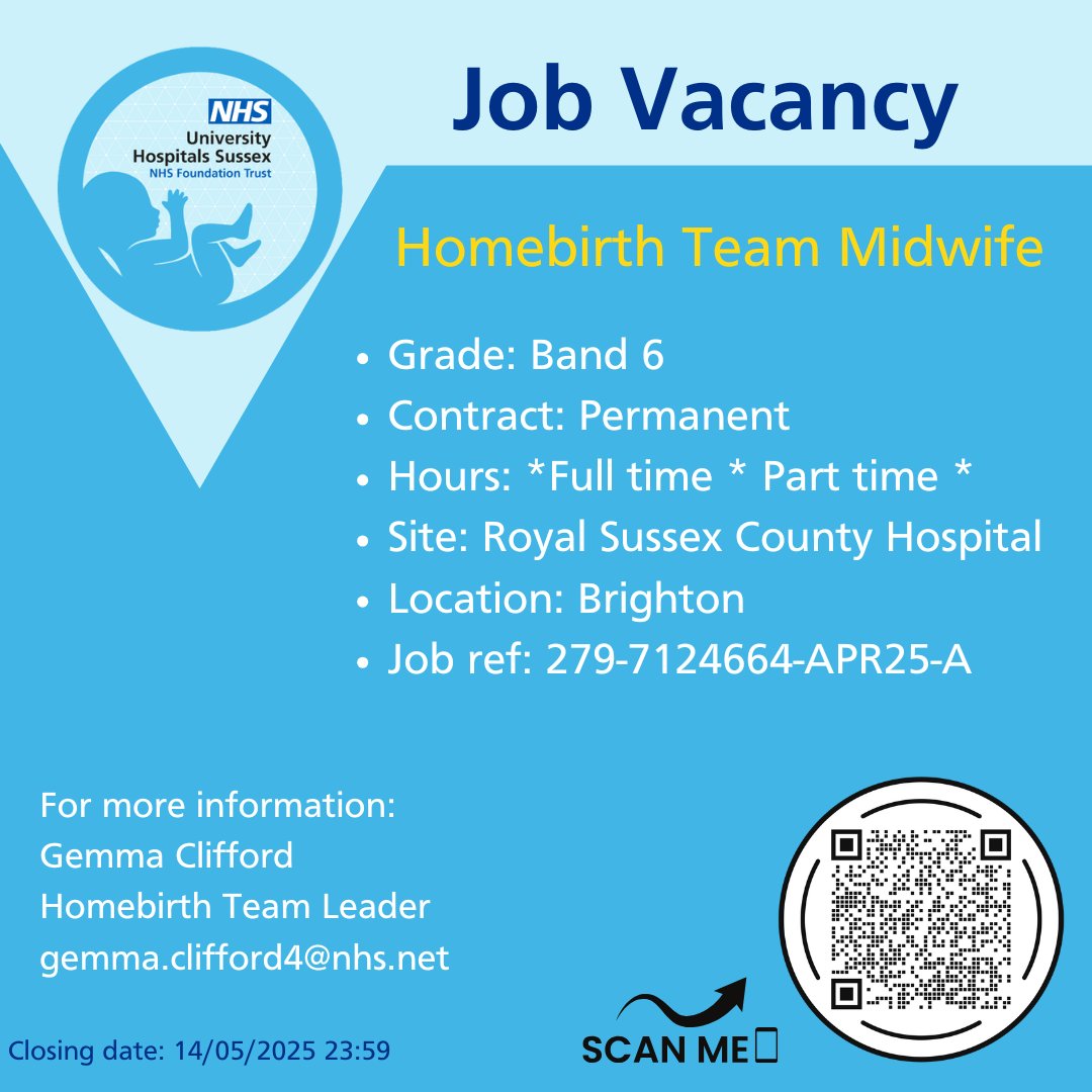 Repost of our homebirth Midwife job with a new link as it has been extended.
Apply now! bit.ly/3GMvbNd