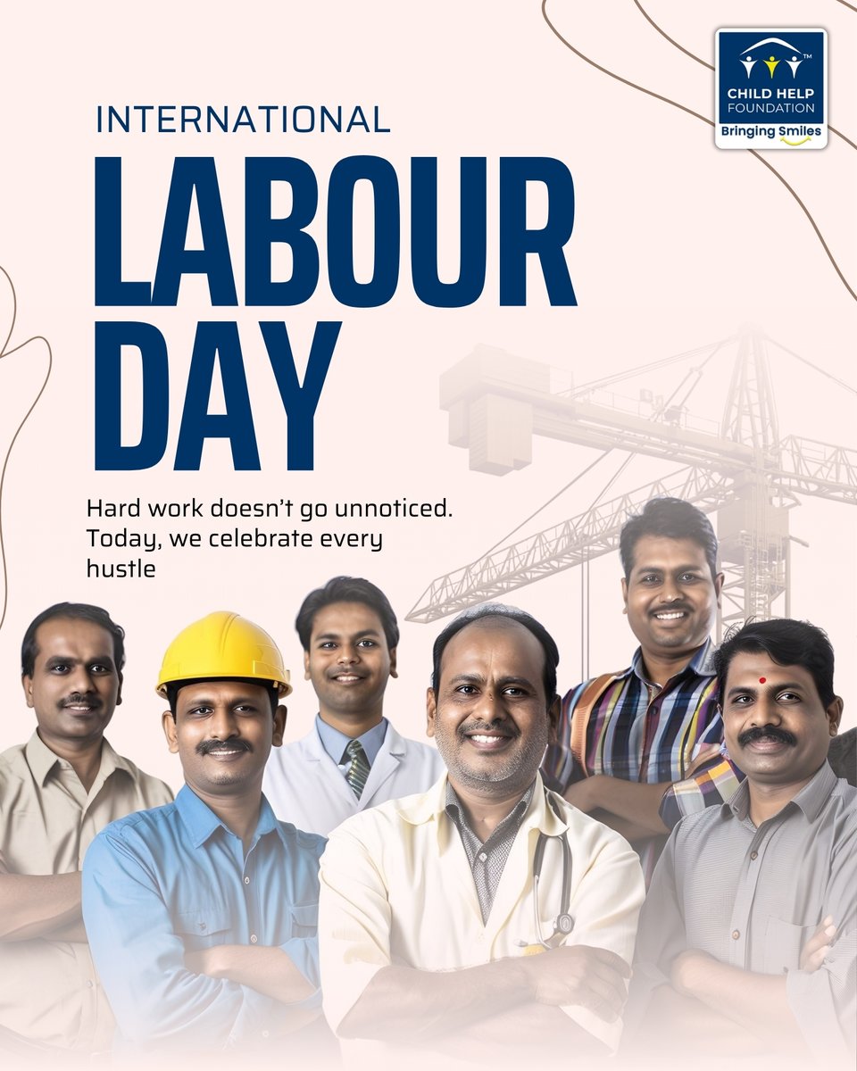 Childhelpindia's tweet image. 👷‍♂️👨‍⚕️🧑‍🏫 Happy International Labour Day!
.
Every profession matters. Every hustle counts.
.
Today, we honour the strength, dedication, and perseverance of workers from all walks of life. 💪🏽✨
.
Let’s continue to build a more equal and respectful society—one where every hand that…