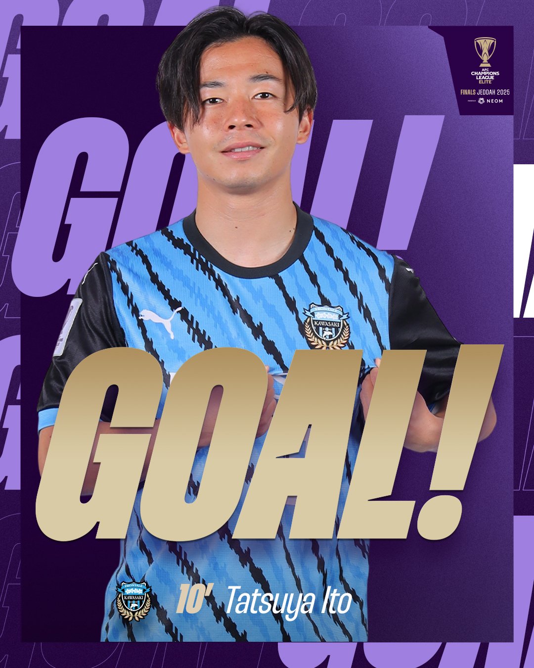川崎フロンターレ　ACL 2025 決勝ラウンド用ユニフォーム　伊藤達哉 川崎フロンターレ ACL 2025 決勝ラウンド用ユニフォーム 伊藤