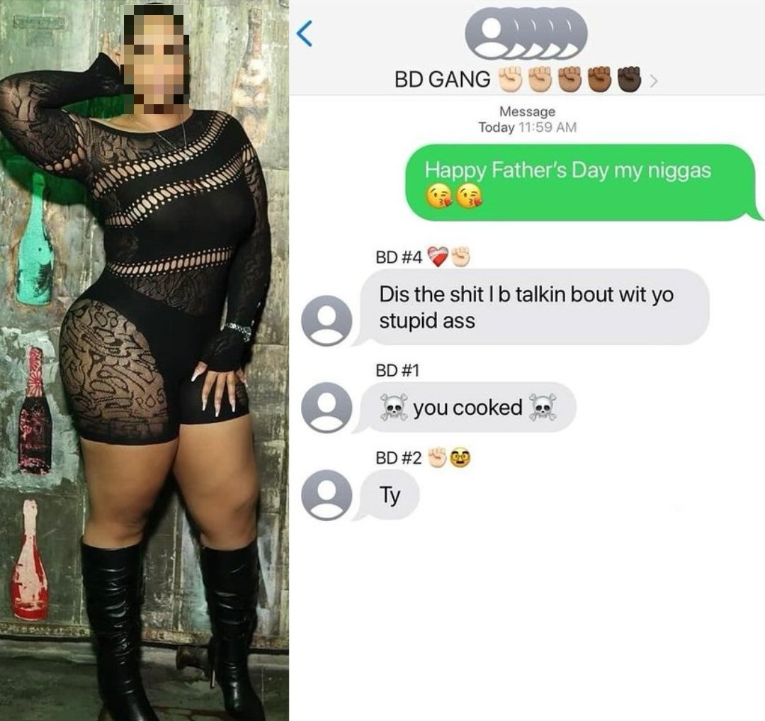 King_Sukunaaa's tweet image. Woman is getting backlash for sending her baby daddies a group 'Happy Father's Day' text 👀