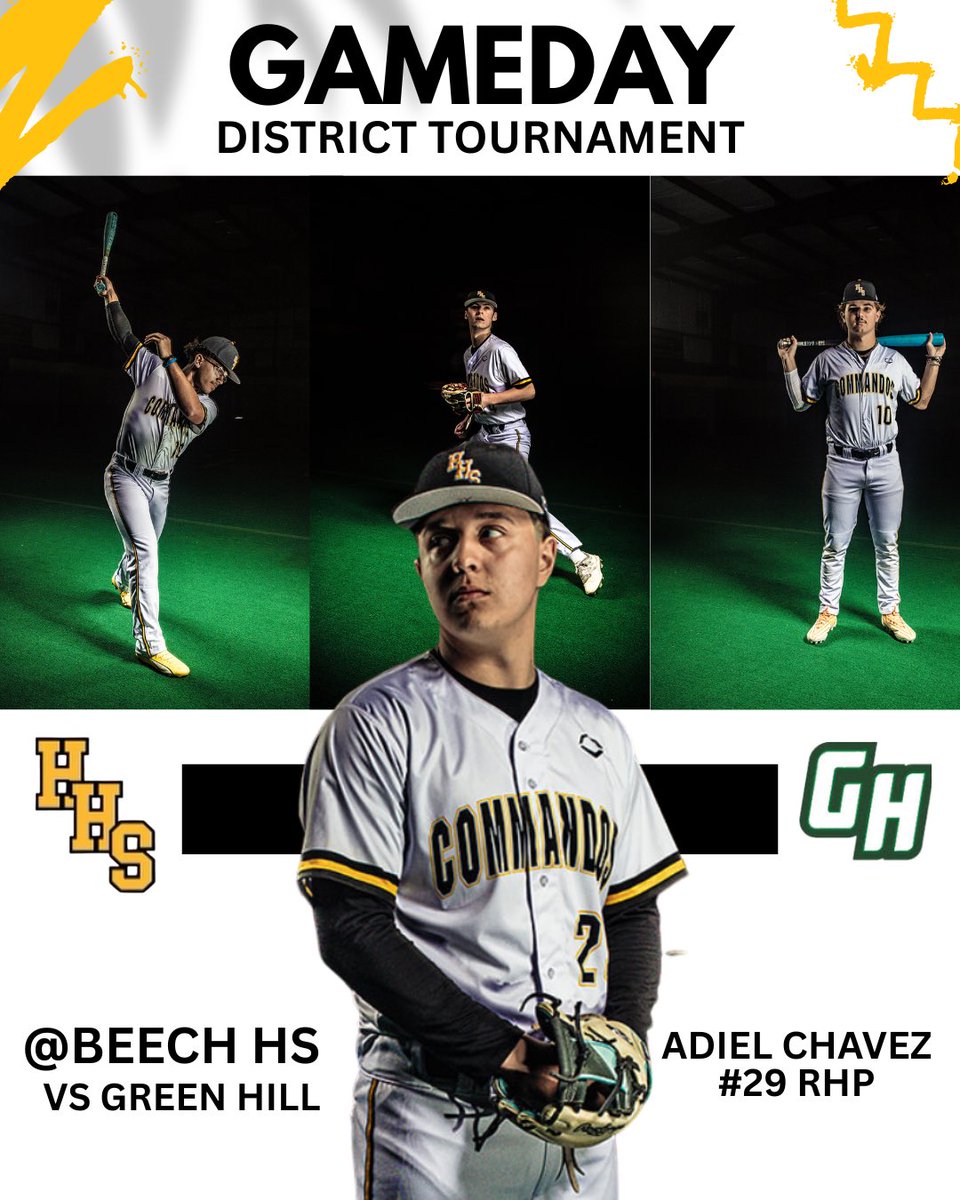 ⚾️ GAMEDAY - DISTRICT TOURN ⚾️

🆚 Green Hill HS
📍 Beech HS
⏰ 7:00 pm

#commandobaseball