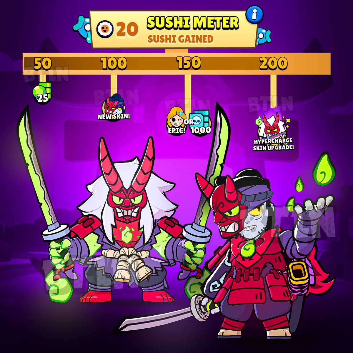 Kenji ganhou uma esposa Um evento próprio Uma hypercarga Uma skin