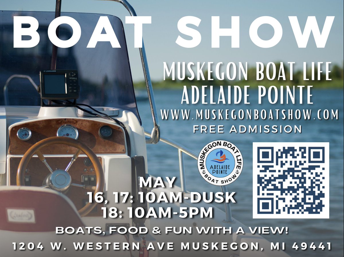 Grab your crew, throw on your swankiest blue and white, and let's kick off summer with a bang at the Muskegon Boat Life Boat Show! Join us Friday, May 16th from 7 to 11 pm.

Score free tickets from your favorite Boat Show dealer or snag 'em on our socials!