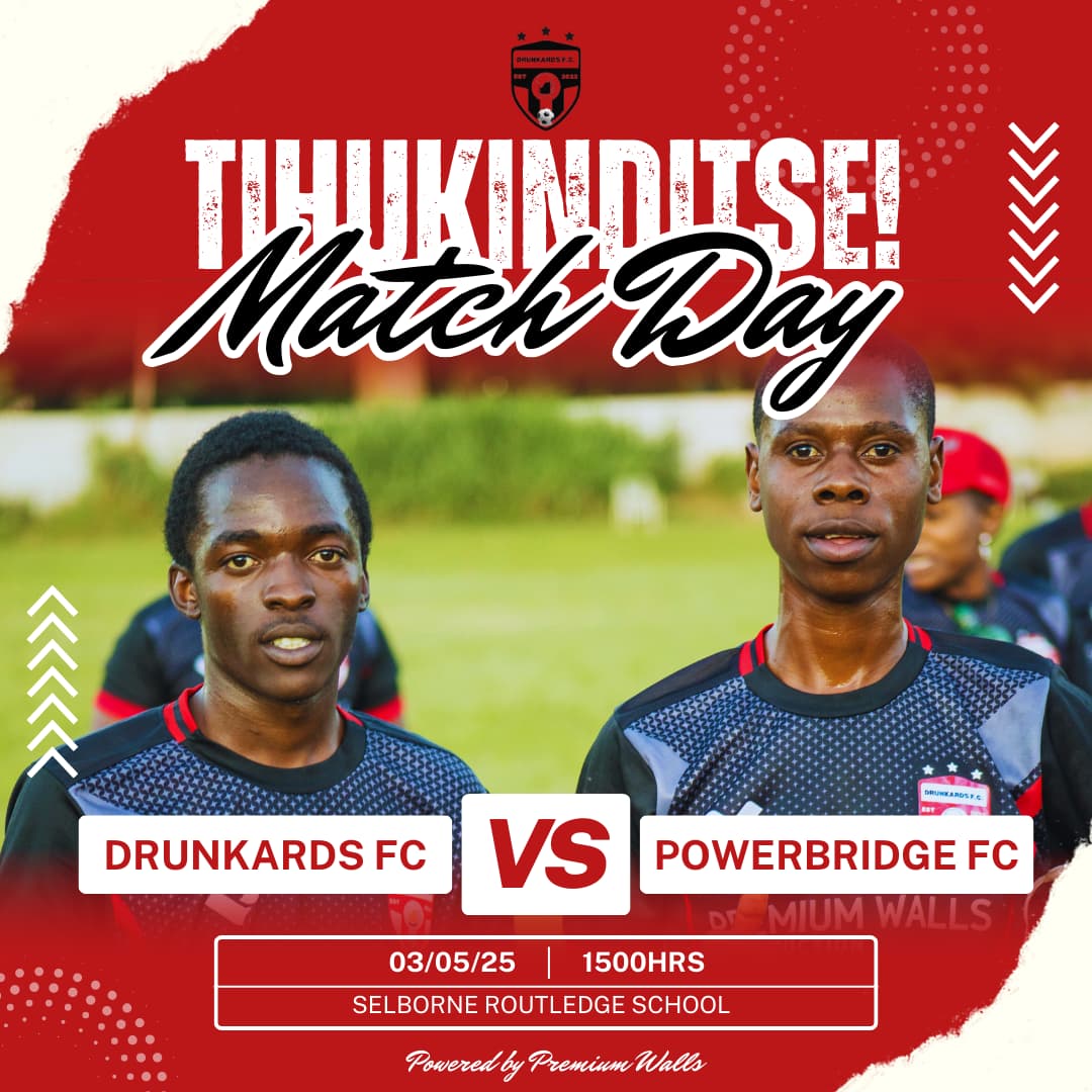 Drunkards_FC's tweet image. 🎟️⚽️ Mark your calendars! ⚽️🎟️ Drunkards FC returns to home turf for an exciting clash against Powerbridge FC
Drunkards FC Vs Powerbridge FC
Saturday 03 May 2025
Selbourne Routledge School
1500hrs
#Tihukinditse🍺 @ZimTainment @_PremiumWalls