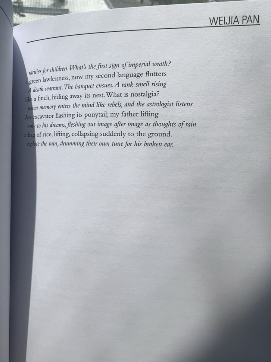 Weijia Pan (@weijiapan1) on Twitter photo A poem with two interweaving narratives about power and displacement—the lines in roman were inspired by the story of Ahmed Mohammed Jaber Alkalthoom, an Iraqi influencer in China. Thank you to <a href="/haydensferryrev/">Hayden's Ferry Review</a> for publishing it! A poem with two interweaving narratives about power and displacement—the lines in roman were inspired by the story of Ahmed Mohammed Jaber Alkalthoom, an Iraqi influencer in China. Thank you to <a href="/haydensferryrev/">Hayden's Ferry Review</a> for publishing it!