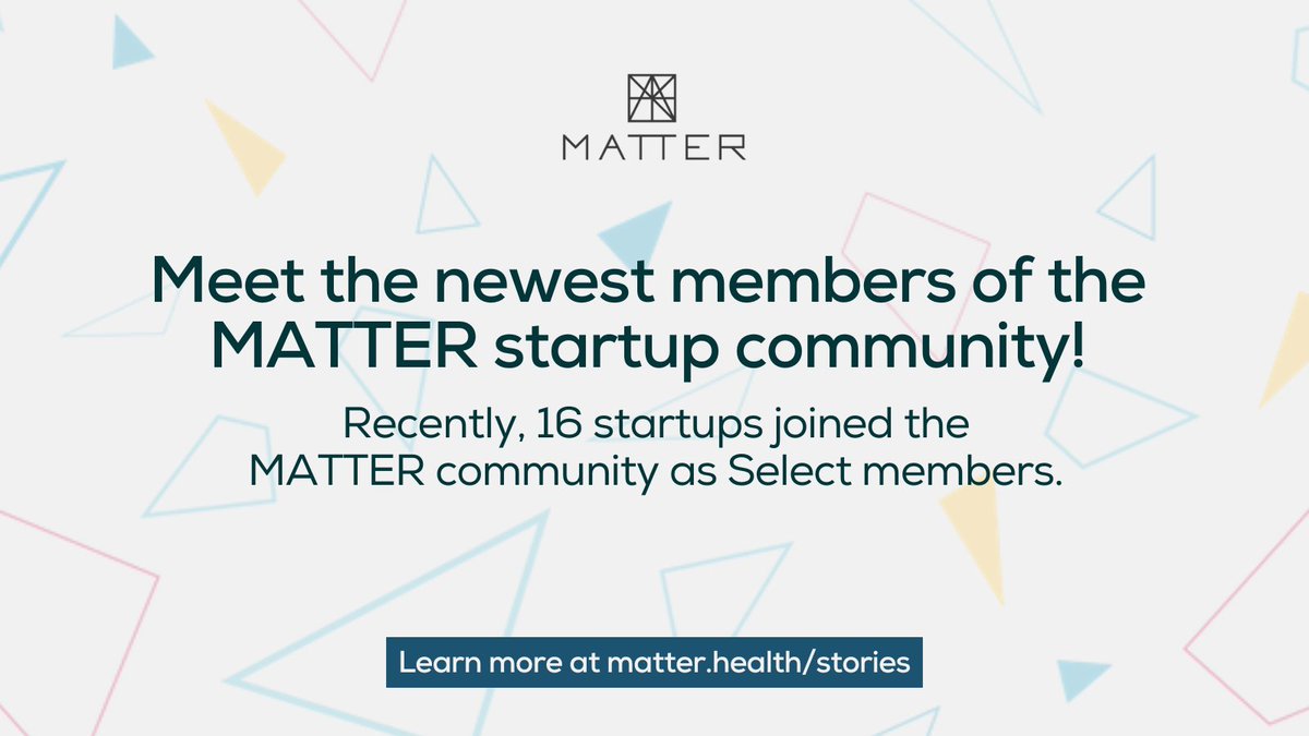 Recently, 16 startups became part of the MATTER community as Select members. Our new members span different areas of healthcare, from digital health, medical devices, therapeutics and more.

Learn more about their solutions here: bit.ly/42zMD04