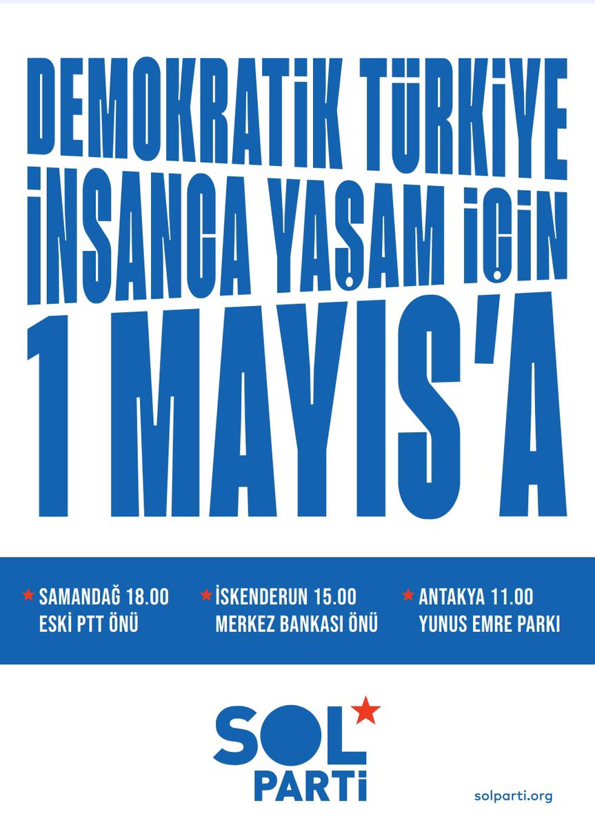 Doğal afet ekonomik kriz demeden mahkum edildiğimiz koşullara karşı haklarımız için ⭐️  SOL’un yıldızında buluşalım