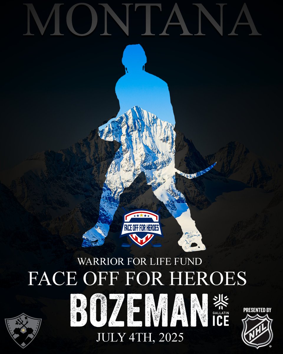 Face Off for Heroes: MONTANA 
July 3–5, 2025 | Gallatin Ice, Bozeman, MT
Presented by the NHL

Join us for three powerful days honoring our heroes. 

Tap our profile link to learn more or inquire about sponsorship opportunities.

Link: lnkd.in/eHfDzxMv