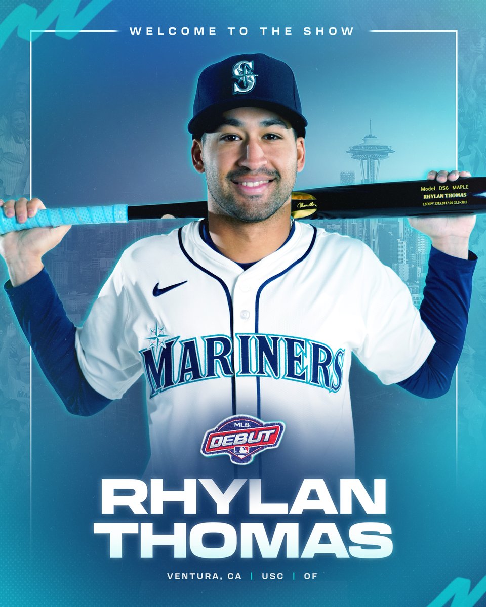 Seattle Mariners (@mariners) on Twitter photo Welcome to the Show, Rhylan!
We have selected OF Rhylan Thomas from <a href="/RainiersLand/">Tacoma Rainiers</a> and he will be making his MLB debut when he first appears in a game. #TridentsUp
π atmlb.com/4m90MJs Welcome to the Show, Rhylan!
We have selected OF Rhylan Thomas from <a href="/RainiersLand/">Tacoma Rainiers</a> and he will be making his MLB debut when he first appears in a game. #TridentsUp
π atmlb.com/4m90MJs