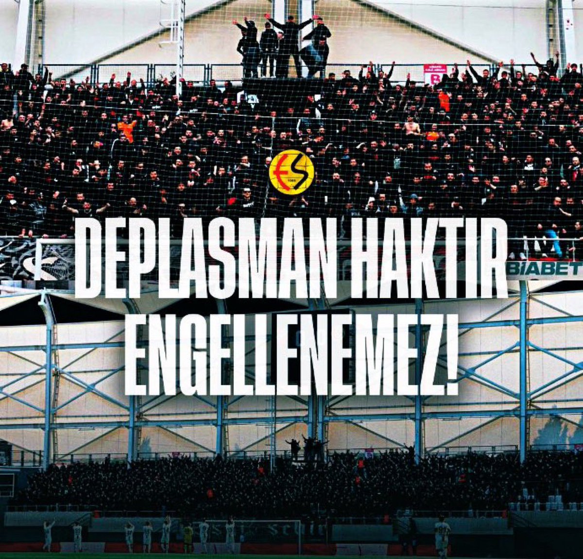 Eskişehirspor taraftarı Mezitli 33 FK maçında seyirci yasağı olmasına #SampiyonlukYolundaDeplasmanaDokunma hastagiyle gündem oluşturuyor !