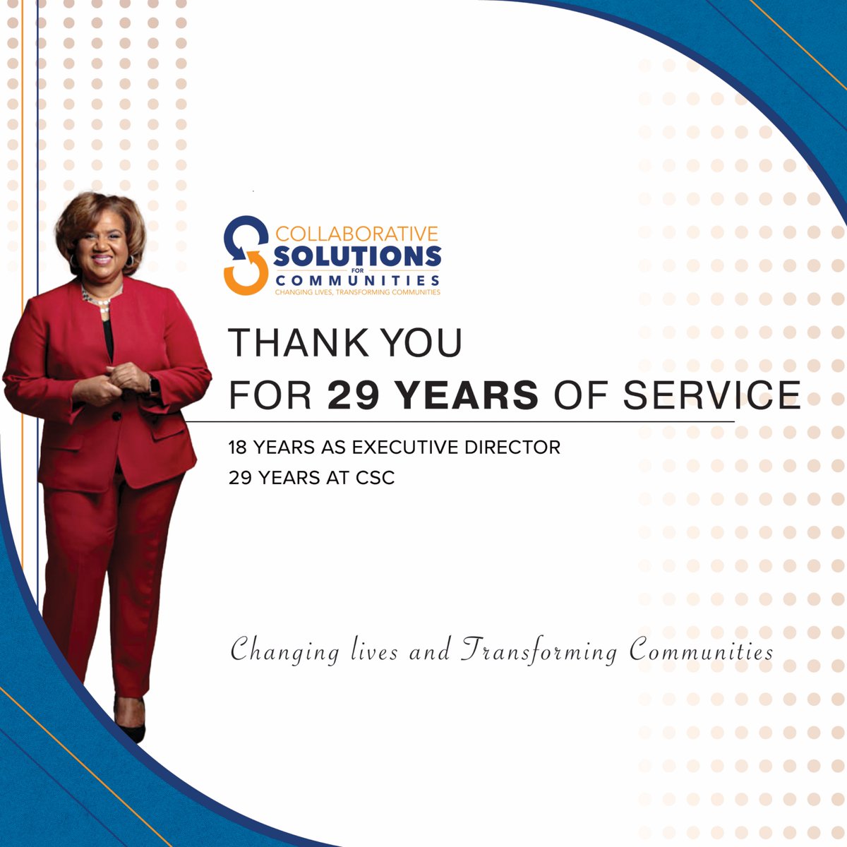 CSCempowers's tweet image. Celebrating 29 years of visionary leadership! 🙌 Thank you to our Executive Director for nearly 3 decades of service, impact, and dedication to CSC and our community. 💜 #CSC29Years #wearecsc #CommunityImpact