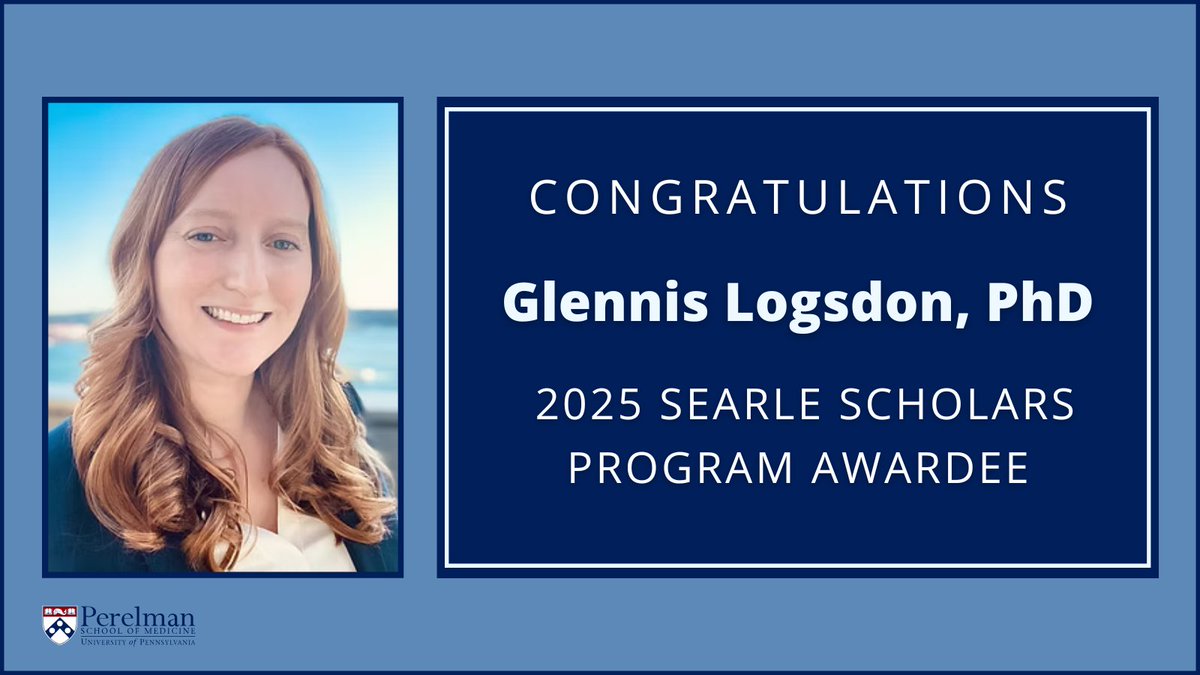 Penn Medicine CSO (@pennmedcso) on Twitter photo Congratulations to <a href="/glennis_logsdon/">Glennis Logsdon</a> (<a href="/PennGenetics/">Penn Genetics</a>/ <a href="/PennEpiInst/">Penn Epigenetics</a>) on being named a 2025 Searle Scholar! tinyurl.com/ma4sp577 Congratulations to <a href="/glennis_logsdon/">Glennis Logsdon</a> (<a href="/PennGenetics/">Penn Genetics</a>/ <a href="/PennEpiInst/">Penn Epigenetics</a>) on being named a 2025 Searle Scholar! tinyurl.com/ma4sp577