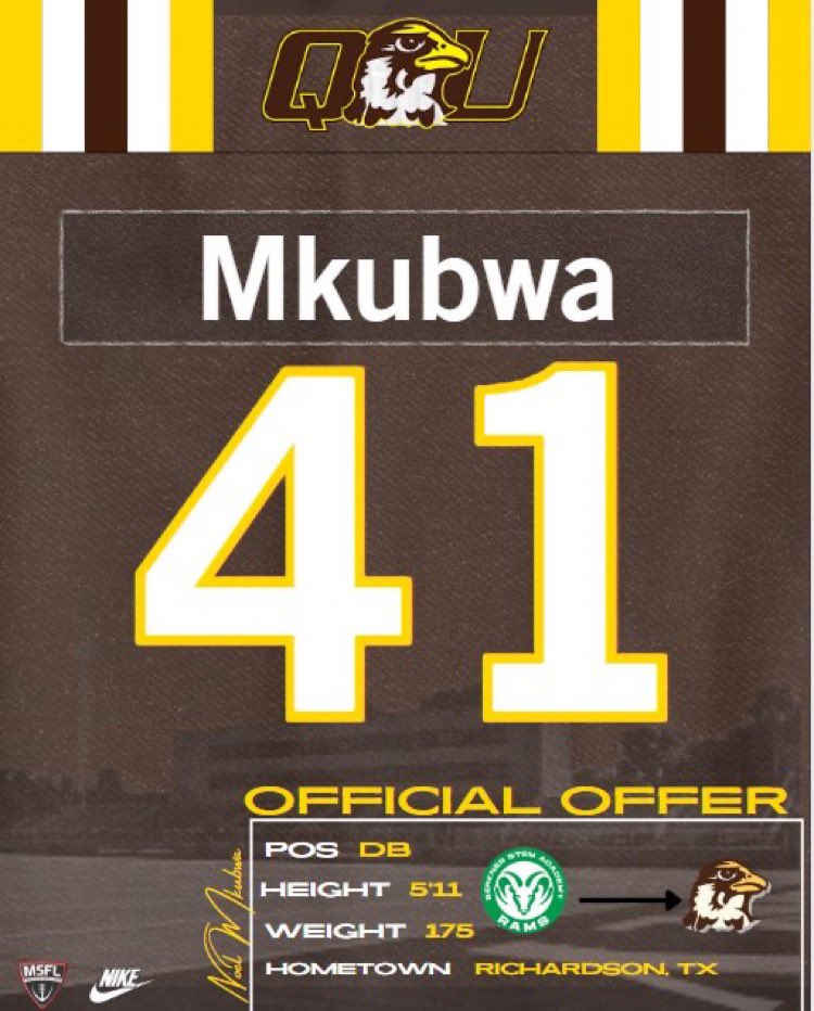 Noel Mkubwa (@noel_mkubwa8) on Twitter photo #AGTG I’m blessed to receive my 12th offer from Quincy University!!!! <a href="/CoachJones256/">Coach Chris Jones B.S., M.S.</a> <a href="/BERKNERFOOTBALL/">BERKNER FOOTBALL</a> #AGTG I’m blessed to receive my 12th offer from Quincy University!!!! <a href="/CoachJones256/">Coach Chris Jones B.S., M.S.</a> <a href="/BERKNERFOOTBALL/">BERKNER FOOTBALL</a>