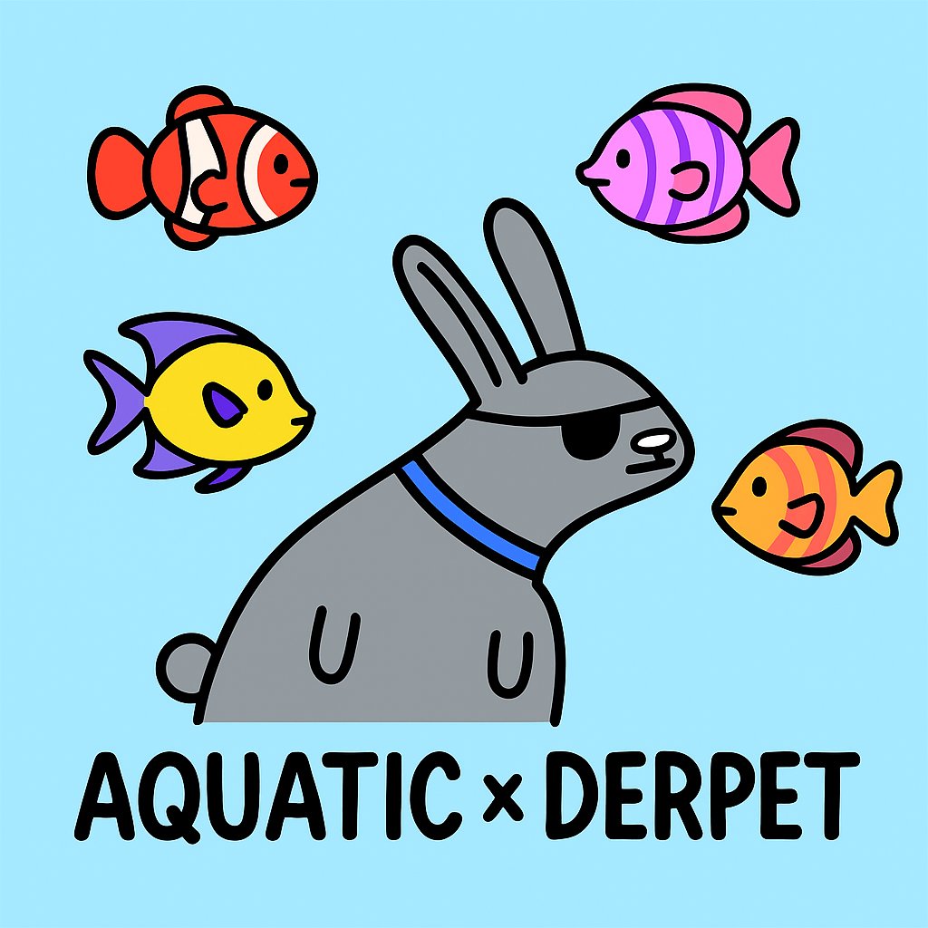 🪸 Aquatic WL for All <a href="/derpepetz/">DERPET</a> Owners (Snapshot May 3th 3PM UTC)🪸
To celebrate our partnership with Derpet, we are also giving away: 
_ derpepetz #826
- 300000 $AQUA Pool to share among 30 winners (airdrop after launch)
- 10 Aquatic NFTs 
✅Rules: 
- Follow <a href="/aquatic_game/">Aquatic</a> &amp;