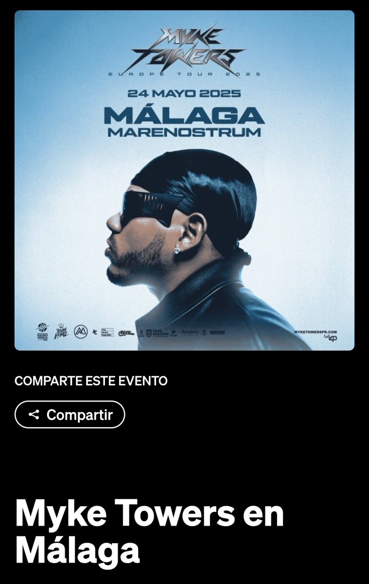 Mariamorenoo08's tweet image. vendo 2 entradas en pista del concierto de Myke Towers en el Marenostrum el 24 de mayo. 
Difusión porfi ❤️‍🔥❤️‍🔥❤️‍🔥
#myketowers
#entrada