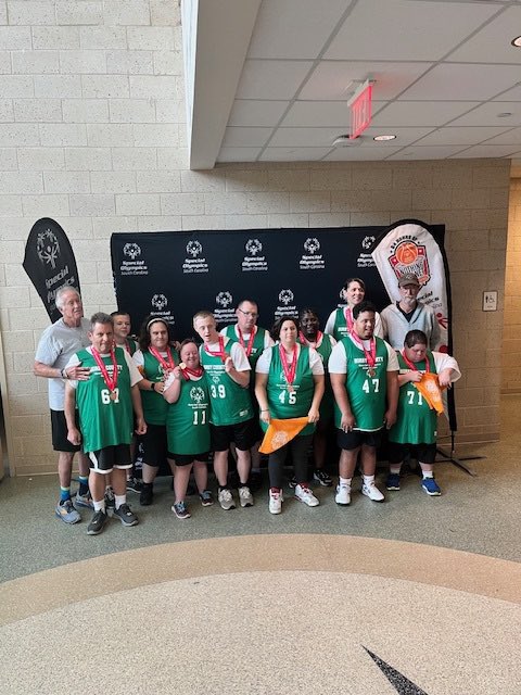 CoachKPederson's tweet photo. Excited for our friends with the local Special Olympics that had a strong showing in the state tournament bringing home two silvers and one bronze! Can’t wait to see you guys steal the show at one of our games again next season!! https://t.co/r2ilaH5hK4