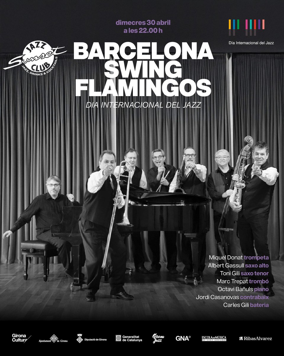 Avui celebrem el Dia Internacional del Jazz amb un fantàstic concert de jazz clàssic. No us els perdeu! #GironaJazz  #JoSocSunset #JazzDay
