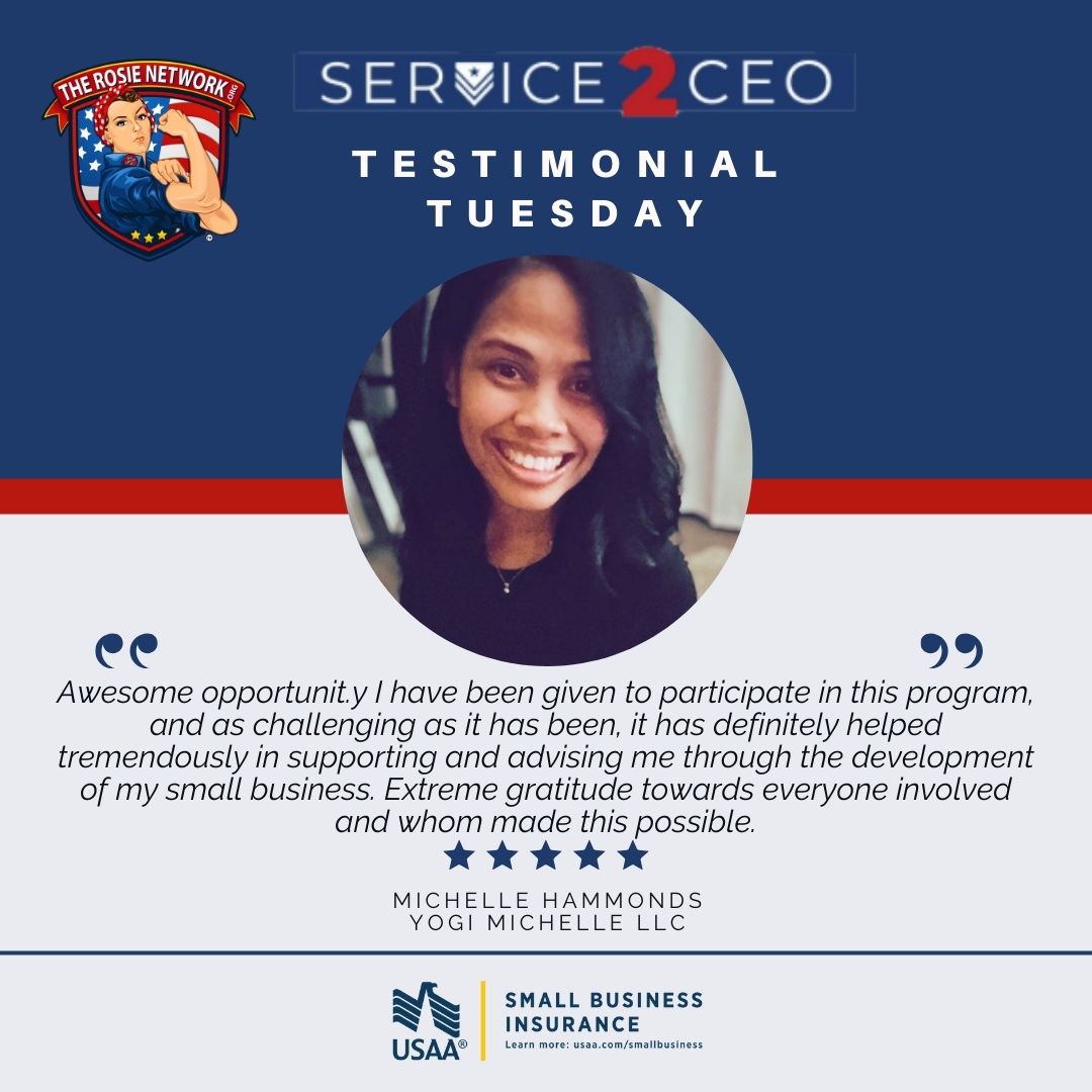 🧘‍♀️Meet Michelle Hammonds, founder of Yogi Michelle LLC, Helping You Help Yourself, Living an Empowered Life, One Choice at A Time.

Testimonial Tuesday is sponsored by #USAA Small Business Insurance for more information visit usaa.com/TRNsmallbiz
USAA

#militaryentrepreneur