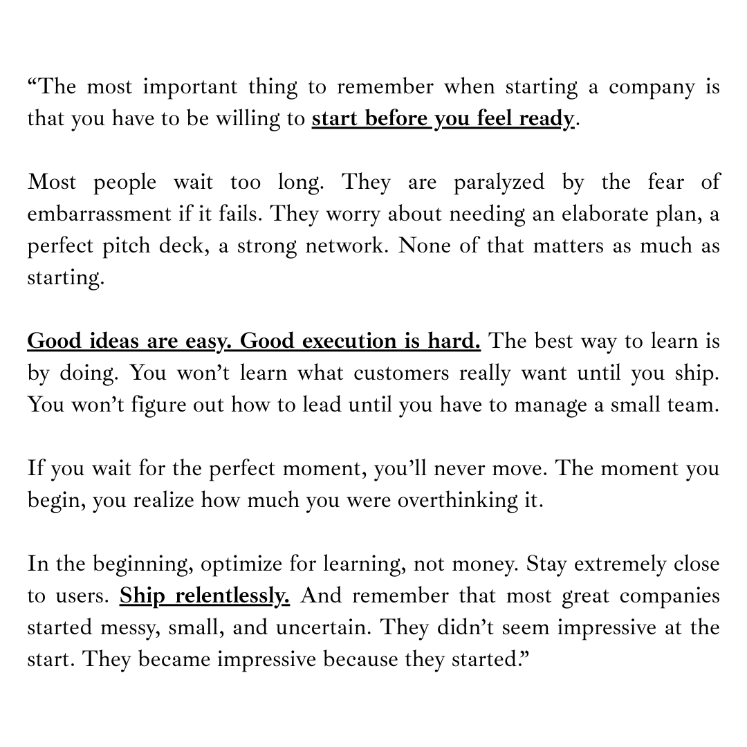 Sam Altman — Start Before You Feel Ready