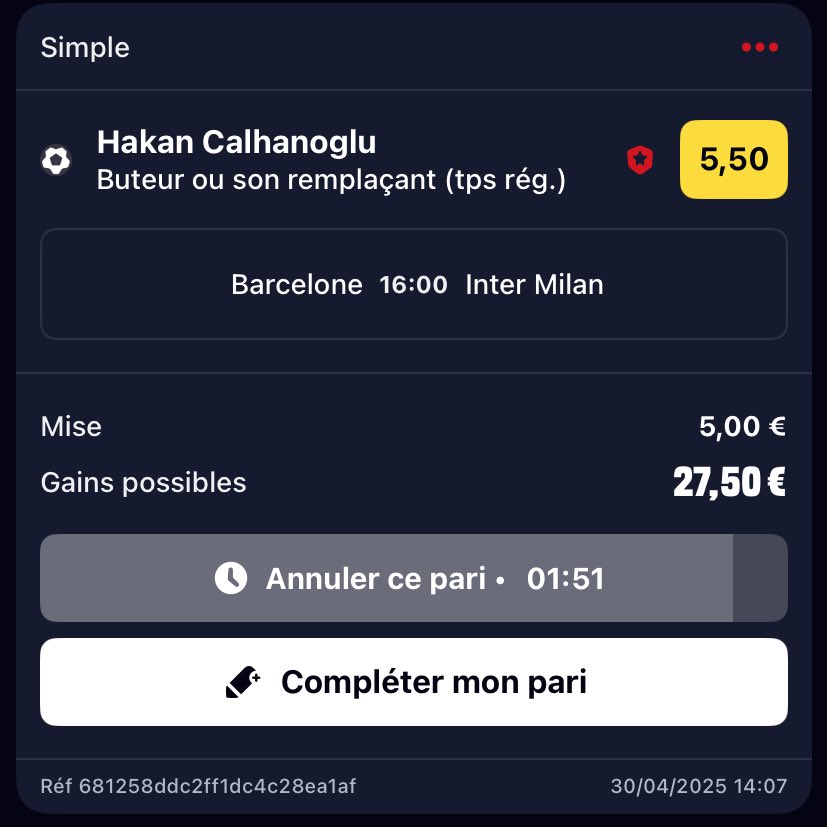 sch4dow's tweet photo. @Betclic Hakan je le sens bien pour ce match 
Pseudo : SchAadow https://t.co/MtYNYy9NjE