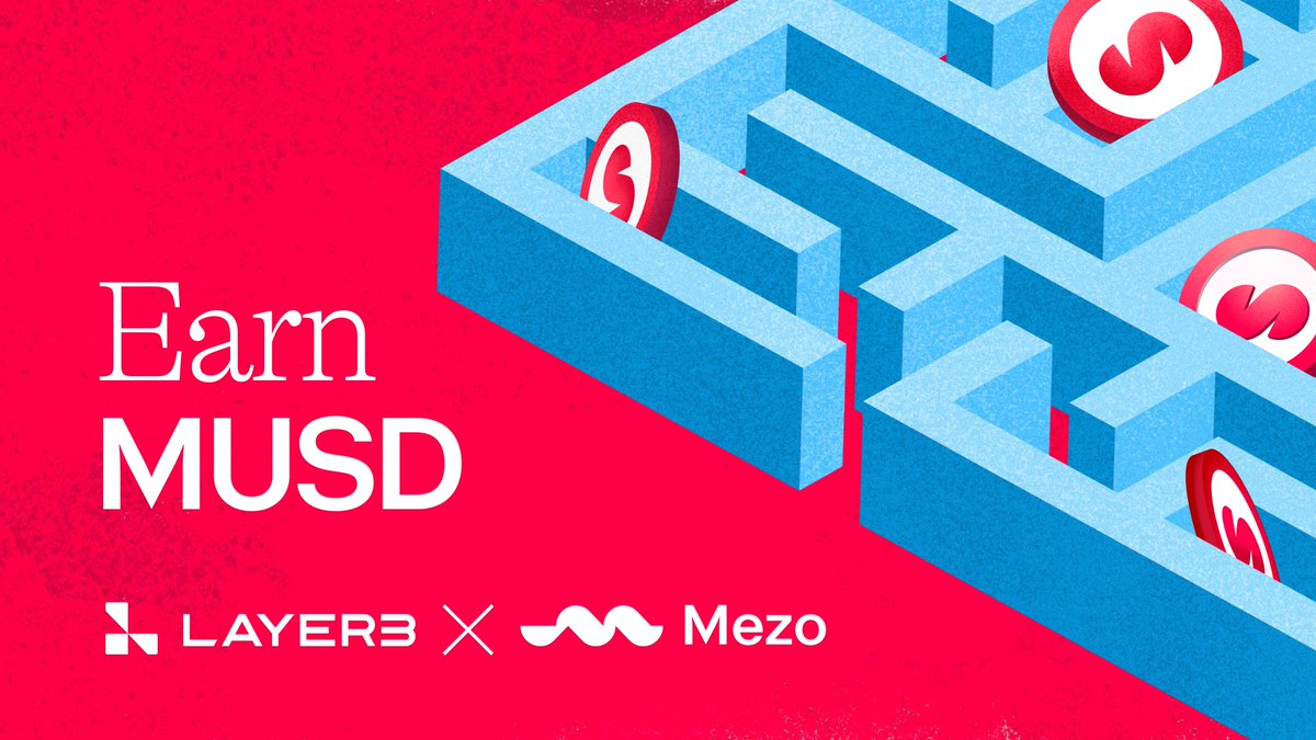 MezoNetwork's tweet image. Ready to earn mUSD? We’ve teamed up with @layer3xyz and an elite squad of partners—@zerolendxyz, @VelarBTC, @Protocol_Blend, and @pampdotland to bring you exciting rewards!

Complete activations, and claim your mUSD post-mainnet.

Begin your journey ➡️ app.layer3.xyz/campaigns/mezo…