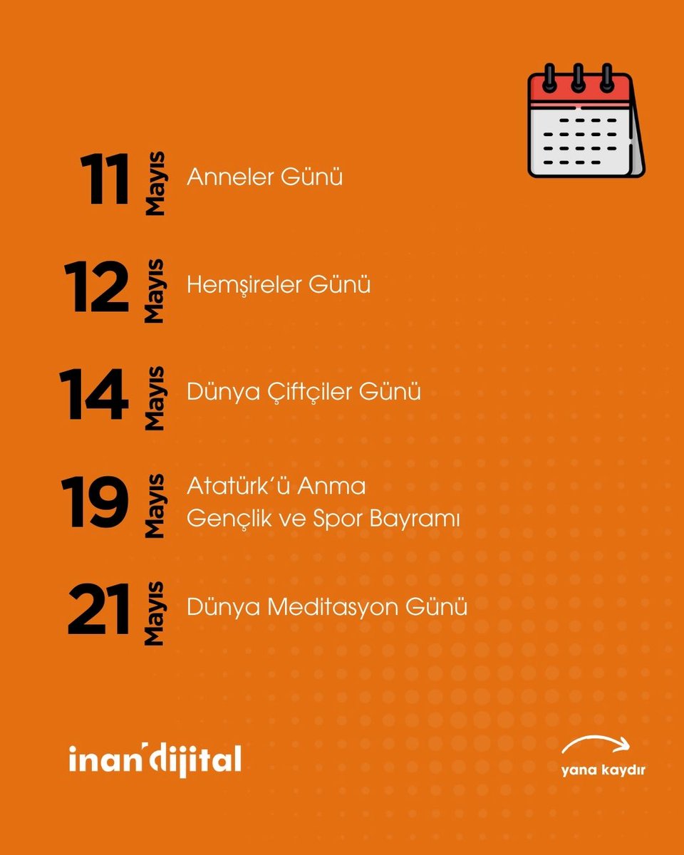 inandijitalcom's tweet image. 📆 Mayıs Ayı Önemli Günler Takvimi Yayında!

📌 Postu kaydedin ve Mayıs ayı boyunca planlamanızı yaparak fark yaratın!

Daha fazla ipucu ve strateji için bizi takip edin ve inandijital.com’u ziyaret edin! 🚀

#SosyalMedya #İçerikPlanlama #InanDijital #DijitalPazarlama