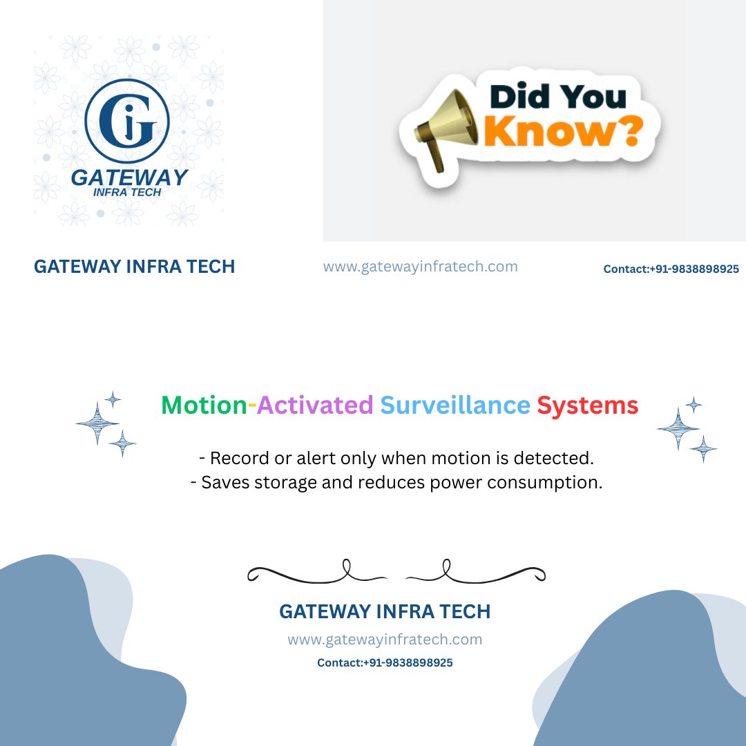 TechInfra95840's tweet image. Secure smarter with Gateway Infra Tech
Located in Jhusi, Prayagraj
Motion-Activated Surveillance Systems
Record or alert only when motion is detected
Save storage. Cut power use. Boost security.

Call us: 9838898925
#Surveillance #SecuritySolutions #Prayagraj #GatewayInfraTech