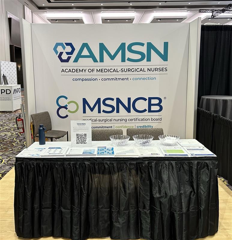 AMSN &amp; MSNCB are ready to go at #anpdaspire! If you're in Vegas, come say hi in the Exhibit Showcase and learn about the leading association for medical-surgical nurses. ✨🩺