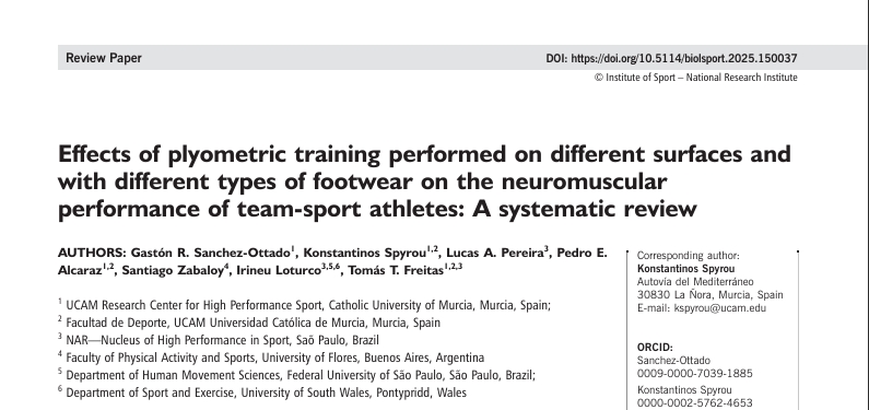 Gastón Sanchez-Ottado (@gastonsanchezr) on Twitter photo 📚 ¡Primer estudio publicado oficialmente! en <a href="/BiolSport/">Biology of Sport</a>
Investigamos cómo diferentes tipos de superficies y calzados afectan el rendimiento en ejercicios pliométricos.
Gran contribución de investigadores del mejor nivel 🇺🇾🇵🇹🇬🇷🇪🇸🇧🇷🇦🇷 📚 ¡Primer estudio publicado oficialmente! en <a href="/BiolSport/">Biology of Sport</a>
Investigamos cómo diferentes tipos de superficies y calzados afectan el rendimiento en ejercicios pliométricos.
Gran contribución de investigadores del mejor nivel 🇺🇾🇵🇹🇬🇷🇪🇸🇧🇷🇦🇷