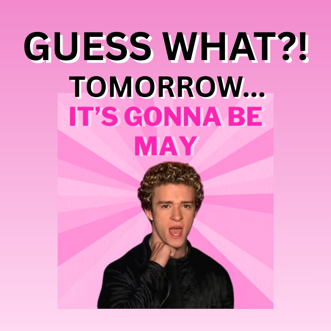 calebpiercefun's tweet photo. Guess what? 👀
TOMORROW...
🎶 It’s gonna be MAY 🎶
#NSYNCSeason #MayMeme #TroyOhio https://t.co/r4avRC3Iqt